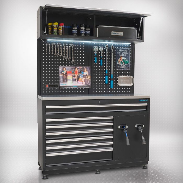 Premium werkplaatsinrichting RVS met extra brede kast - 136 centimeter-3