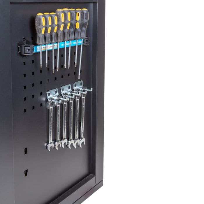 Werkbank PRO - eiken werkblad - 18 lades - 200 cm - zwart-27