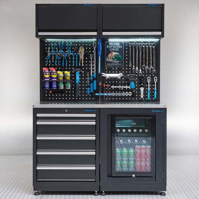 Werkplaatsinrichting PREMIUM RVS werkblad met koelkast – 285 cm breed-35