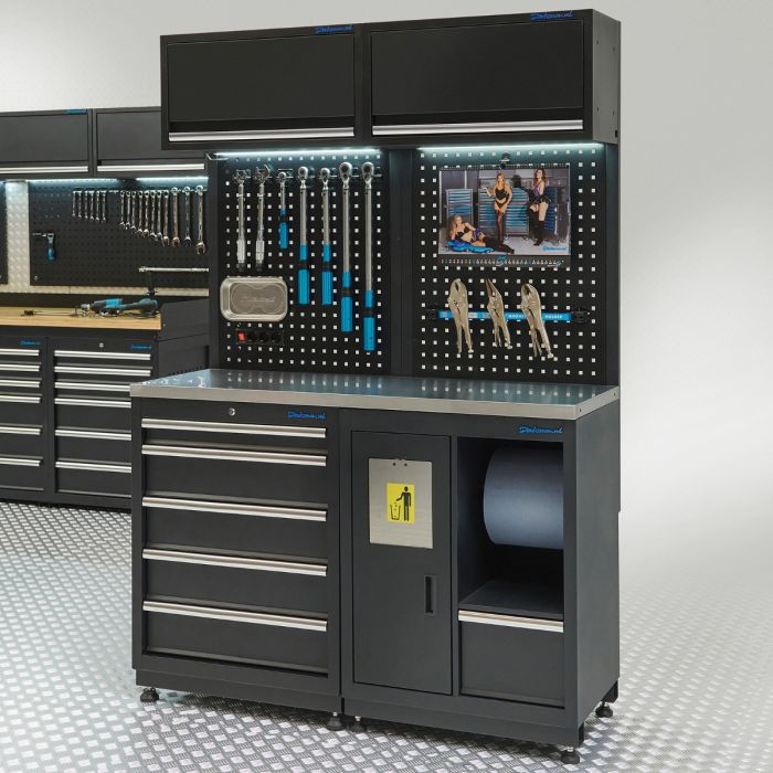 Werkplaatsinrichting PREMIUM met RVS werkblad 225 cm breed-10