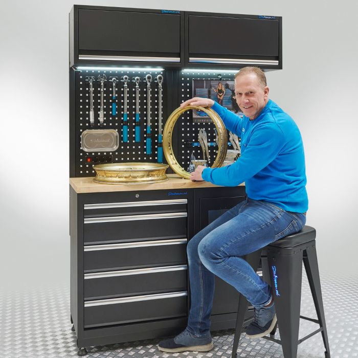 Werkplaatsinrichting PREMIUM met eiken werkblad  250 cm breed-8
