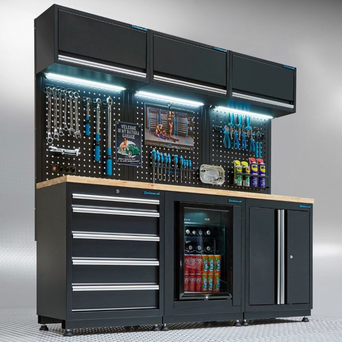 Werkplaatsinrichting PREMIUM eiken werkblad met koelkast – 294 cm breed-20