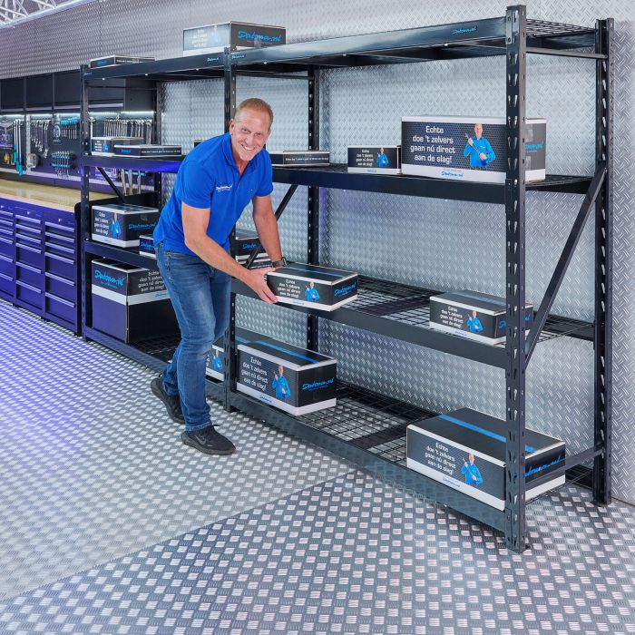 Magazijnstelling met 12 verstelbare legborden - 588 cm