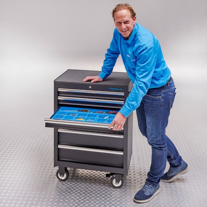 Gereedschapswagen 7 lades met quick lock - mat zwart-14