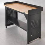 Werkbank PRO - eiken werkblad - legbord - 150 cm - zwart-6-thumb