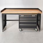 Werkbank PRO - eiken werkblad - gereedschapswagen - 200 cm - zwart-19-thumb