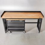 Werkbank PRO - eiken werkblad - gereedschapswagen - 200 cm - zwart-7-thumb