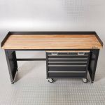Werkbank PRO - eiken werkblad - gereedschapswagen - 200 cm - zwart-8-thumb