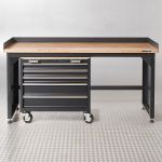 Werkbank PRO - eiken werkblad - gereedschapswagen - 200 cm - zwart-10-thumb