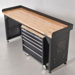 Werkbank PRO - eiken werkblad - gereedschapswagen - 200 cm - zwart-6-thumb