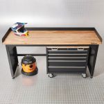 Werkbank PRO - eiken werkblad - gereedschapswagen - 200 cm - zwart-13-thumb