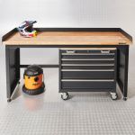 Werkbank PRO - eiken werkblad - gereedschapswagen - 200 cm - zwart-14-thumb