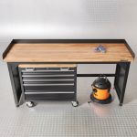Werkbank PRO - eiken werkblad - gereedschapswagen - 200 cm - zwart-15-thumb