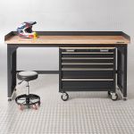 Werkbank PRO - eiken werkblad - gereedschapswagen - 200 cm - zwart-16-thumb