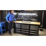 Werkbank PRO - bamboe werkblad - 18 lades - 200 cm - zwart-5-thumb