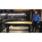 Werkbank PRO - bamboe werkblad - legbord - 200 cm - zwart-5-thumb