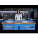 Werkbank PRO bamboe - 6 lades - opbergkast - 200 cm - blauw-5-thumb