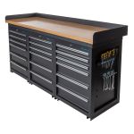 Werkbank PRO - bamboe werkblad - 18 lades - 200 cm - zwart-21-thumb