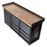 Werkbank PRO - eiken werkblad - 18 lades - 200 cm - zwart-26-thumb