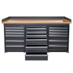 Werkbank PRO - bamboe werkblad - 18 lades - 200 cm - zwart-25-thumb