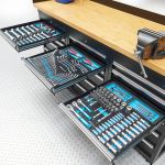 Werkbank PRO - bamboe werkblad - 18 lades - 200 cm - zwart-14-thumb