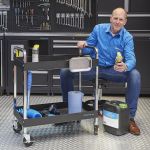 Gereedschapstrolley met 2 opbergvakken - zwart-4-thumb