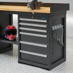 Werkbank PRO - eiken werkblad - 18 lades - 200 cm - zwart-9-thumb