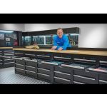 Werkbank PRO – eiken werkblad – 36 lades – 400 cm – zwart-5-thumb