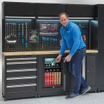 Werkplaatsinrichting PREMIUM eiken werkblad met koelkast – 294 cm breed-1-thumb