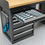 Werkbank PRO - eiken werkblad - 18 lades - 200 cm - zwart-15-thumb