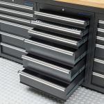 Werkbank PRO - bamboe werkblad - 18 lades - 200 cm - zwart-12-thumb