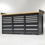 Werkbank PRO - eiken werkblad - 18 lades - 200 cm - zwart-8-thumb
