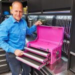 Gereedschapskist drie lades - 2 lades gevuld - roze-6-thumb