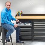 Werkbank PRO - bamboe werkblad - 18 lades - 200 cm - zwart-10-thumb