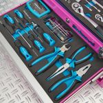 Gereedschapskist drie lades - 2 lades gevuld - roze-7-thumb