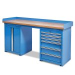 Werkbank PRO bamboe - 6 lades - opbergkast - 200 cm - blauw-21-thumb