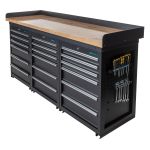 Werkbank PRO - eiken werkblad - 18 lades - 200 cm - zwart-23-thumb