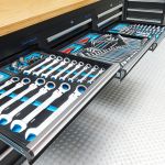 Werkbank PRO - bamboe werkblad - 18 lades - 200 cm - zwart-13-thumb