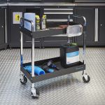 Gereedschapstrolley met 2 opbergvakken - zwart-2-thumb